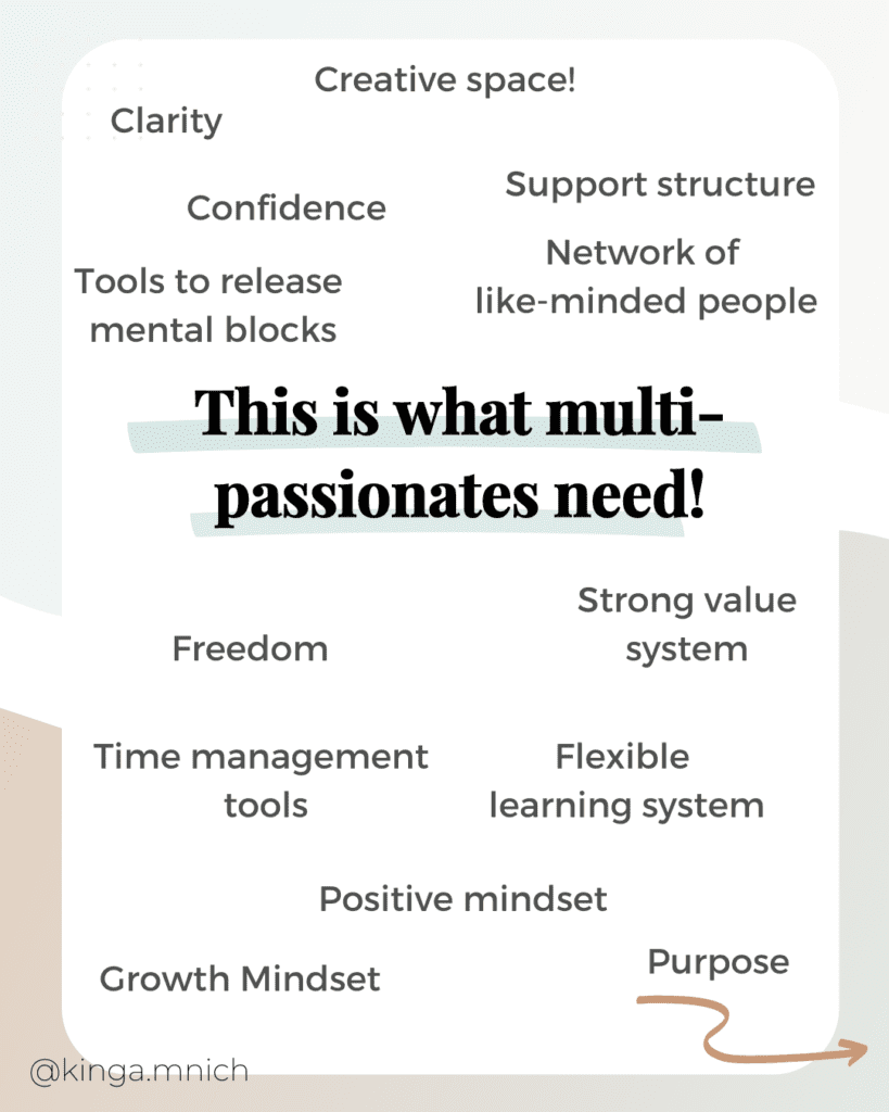 Graphic on how multi-passionates can succeed in life!