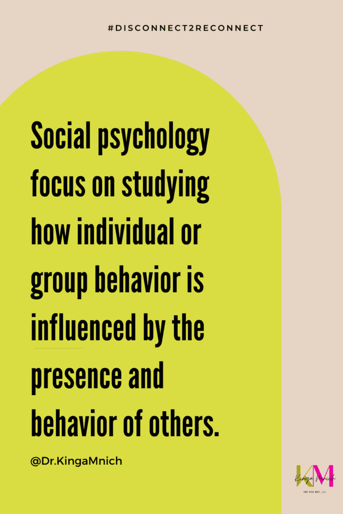 Social psychology focus on studying how individual or group behavior is influenced by the presence and behavior of others.