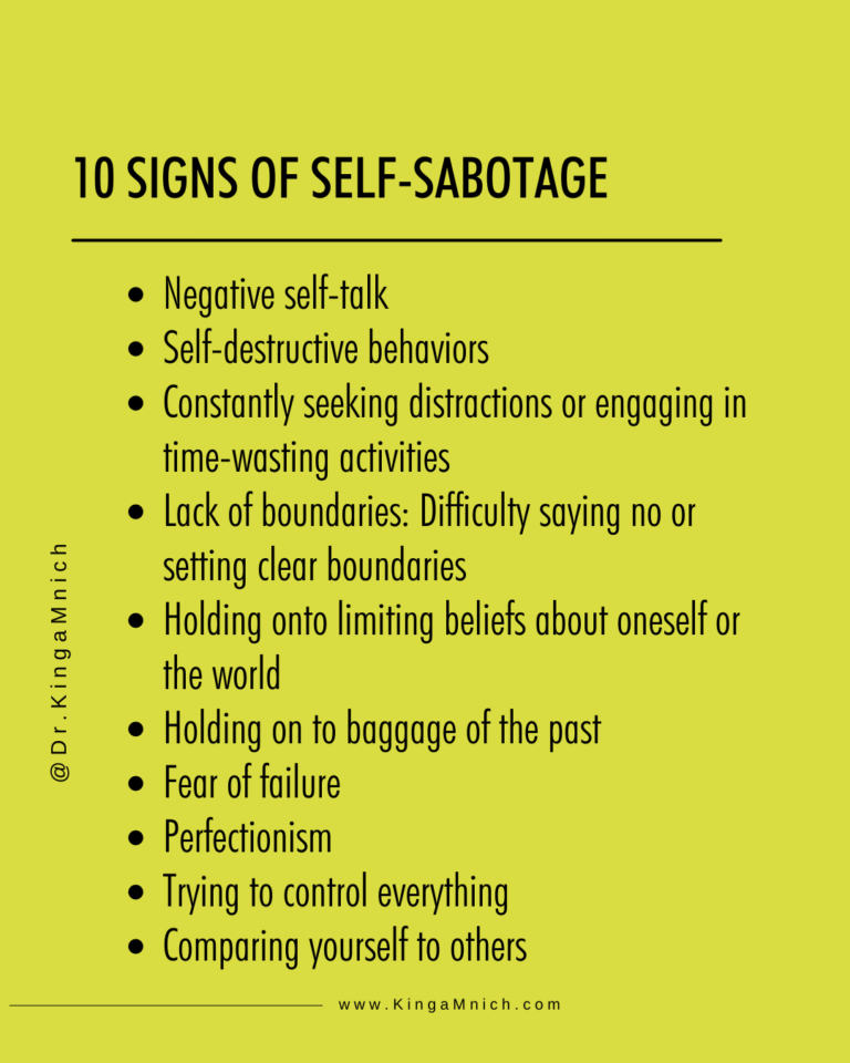 8 ways of how you are self-sabotaging - Dr. Kinga Mnich